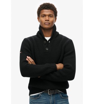 Black shawl collar jumper