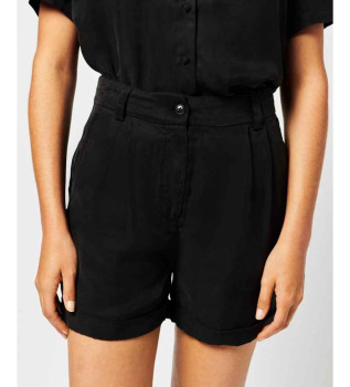 Short en cupro noir