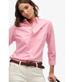 Chemise slim oxford rose