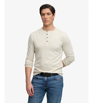 Slub Grandad beige T-shirt