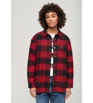 Sobrecamisa de franela a cuadros rojo