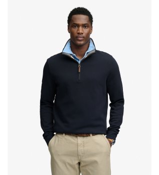 Essential Pique Half Zip Sweatshirt navy