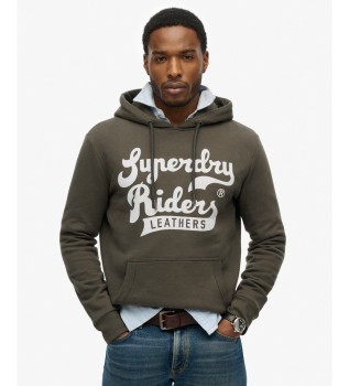 Khaki green Leathers hoodie