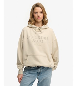 Sweat à capuche Luxe Casual Relaxed beige