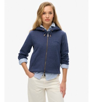 Sweat à capuche et fermeture éclair Essential Logo bleu