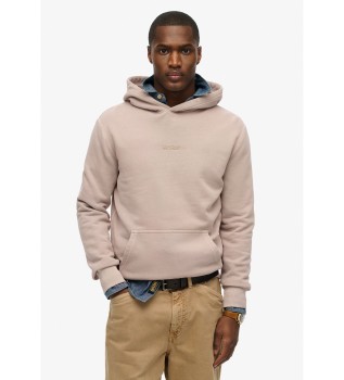 Sweatshirt mit Kapuze und beigefarbenem Mikro-Logo