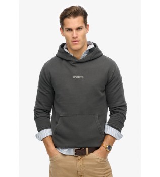 Hooded sweatshirt with grey micro logo