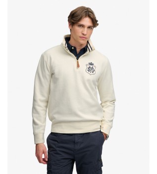 Sudadera con media cremallera Gothic Varsity beige