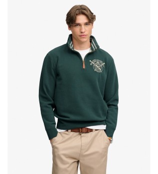 Grøn Gothic Varsity sweatshirt med halv lynlås