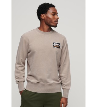 Mechanic loszittend sweatshirt bruin