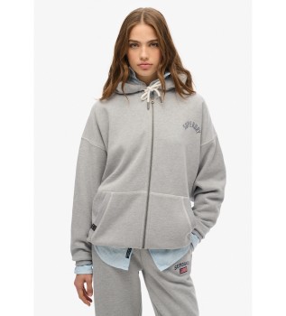 Sudadera extragrande con capucha y cremallera Athletic Essential gris