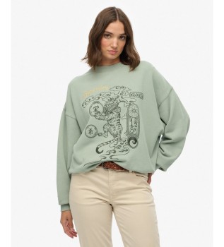 Green Tokyo Narrative Oversized Sweatshirt