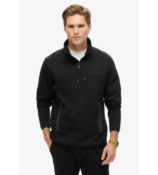 Half zip loose fit sweatshirt med Tech-logo, sort