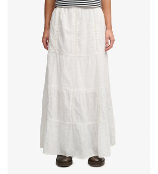 Off-white Tiered Maxi Skirt