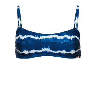 Haut de bikini bleu tie-dye