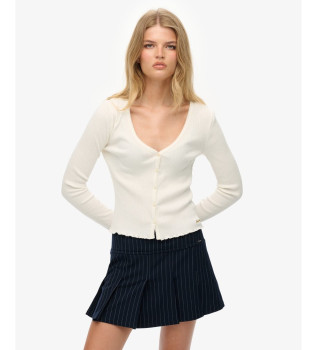 Essential Button T-shirt biały