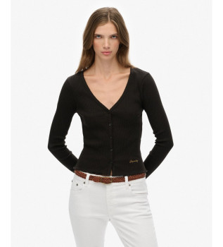 Essential Button T-shirt czarny