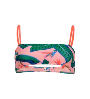 Top bikini a fascia tropicale rosa