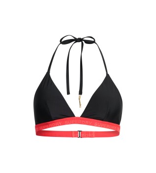 Top bikini elasticizzato a triangolo nero
