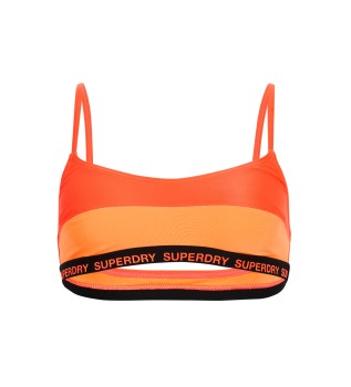 Top bikini a bralette elasticizzato arancione