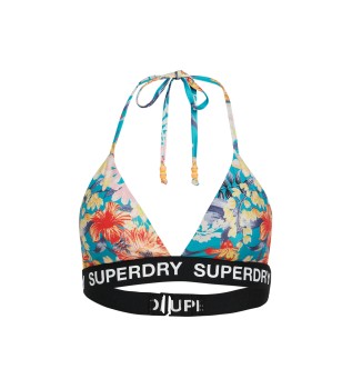 Top Bikini A Triangolo Con Logo Multicolor
