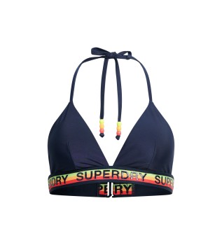 Top de bikini triangular con logo marino