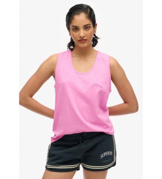 Buiten roze gestreepte mouwloze top