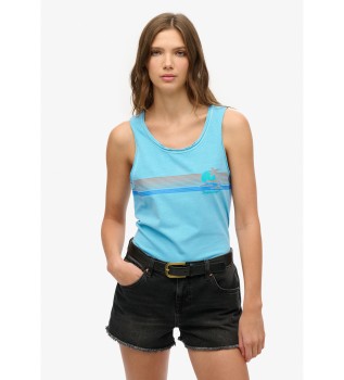 Outdoor gestreepte mouwloze top blauw