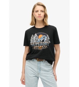 T-shirt nera ricordo di viaggio