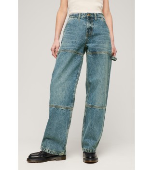 Carpenter blauwe jeans met middelhoge taille