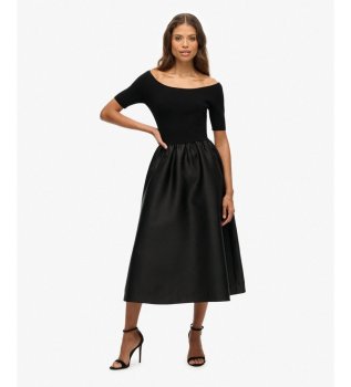 Black Woven Mix LBD Dress