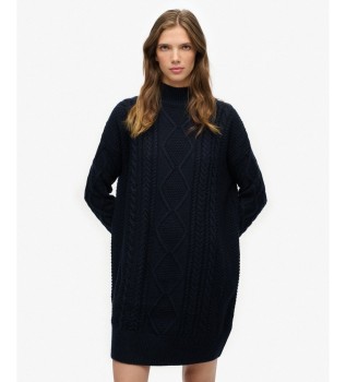 Slouchy Cable Kleid marineblau