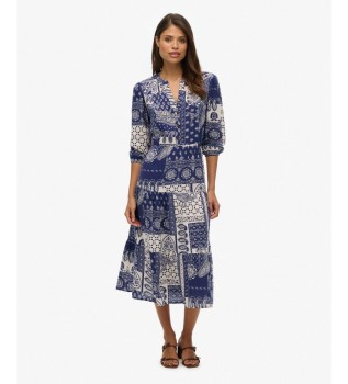 Blaues Woven Stufenkleid