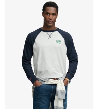 Camiseta Vintage Athletic Baseball gris, marino