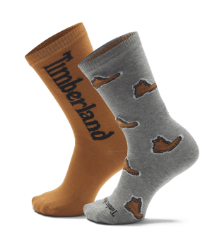 Set 2 Paar Socken Print grau, braun