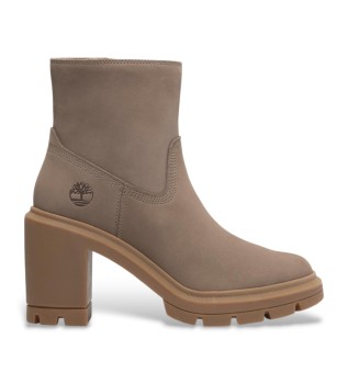Allington taupe botte en cuir  talon moyen avec fermeture clair Allington taupe
