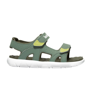 Sandali con cinturino sul tallone in pelle verde Perkins Row