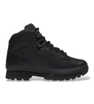 Euro Hiker black leather boots