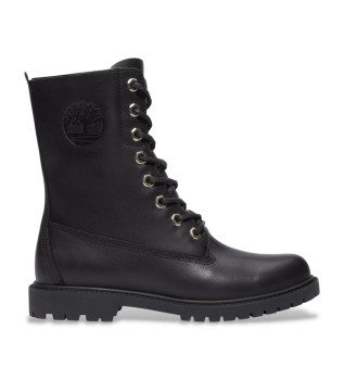 Wodoodporne 8-calowe skórzane buty w kolorze czarnym