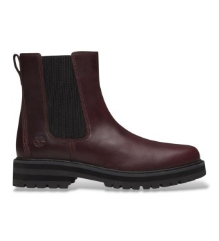 Britton Drive maroon leather Chelsea boots