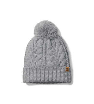 Cappello grigio con pompon