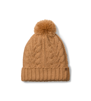 Cappello beige con pompon
