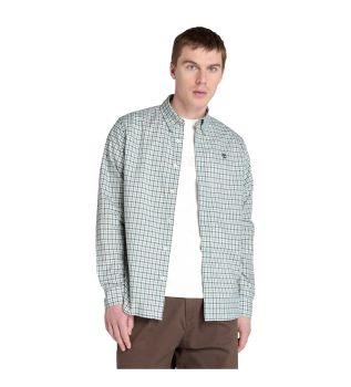 Chemise en popeline stretch verte