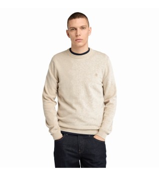 Cohas Brook beige merino wool crew neck jumper