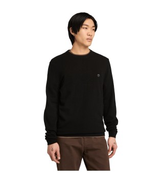 Pull  col ras du cou en laine mrinos Cohas Brook noir