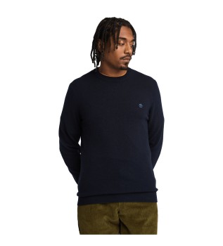 Pull  col ras du cou en laine mrinos Cohas Brook navy