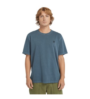 Dunstan River blue garment dyed long-sleeved T-shirt