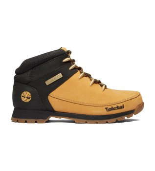 Euro Sprint yellow mid-calf leather lace-up boots