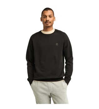 Exeter River brushed back crew neck sweatshirt black