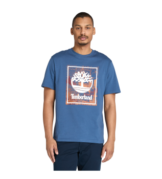 Camiseta con estampado grfico del logo azul